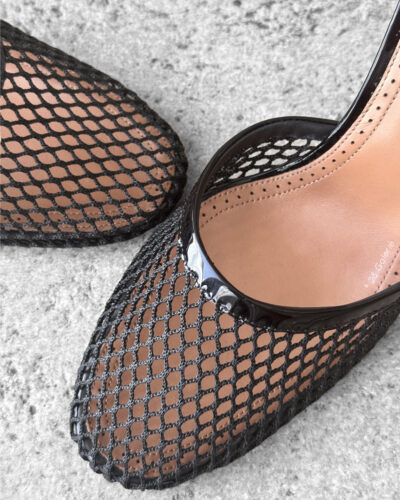 Alaia black High Fishnet Pumps in Mesh