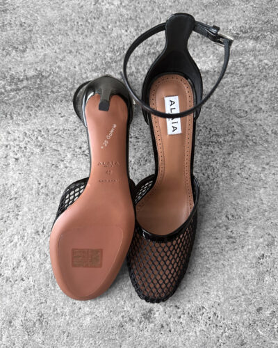 Alaia black High Fishnet Pumps in Mesh