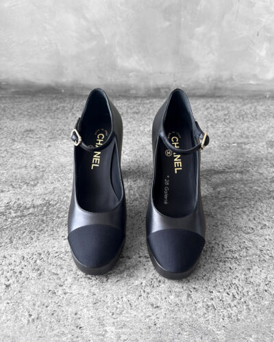 Chanel 35.5 Black Mary Janes Heels