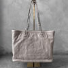 Chanel Beige Matelasse Wild Stitch Medium Tote Bag in Caviar Leather and Silver Hardware