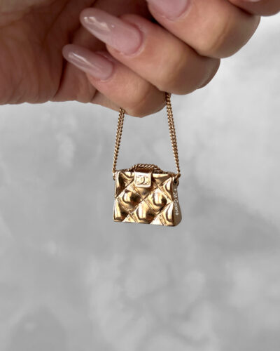 Chanel Gold CC Quilted Bag Pin Brooch