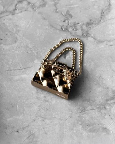 Chanel Gold CC Quilted Bag Pin Brooch