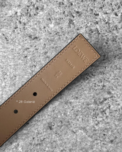 LOEWE Burgundy Anagram Reversible belt gold hardware S80