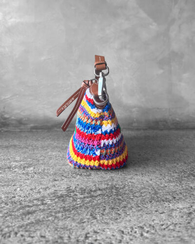 Miumiu Multicolor Crochet Pouch Silver Hardware