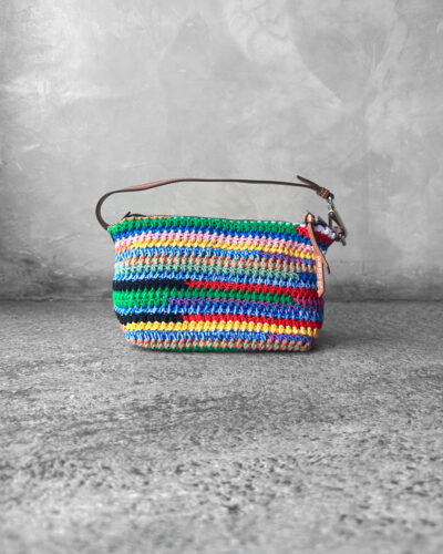 Miumiu Multicolor Crochet Pouch Silver Hardware