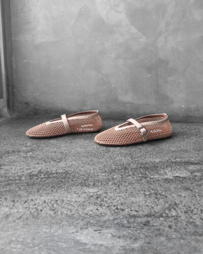 Alaia Nude Fishnet Ballerina Flats size 37
