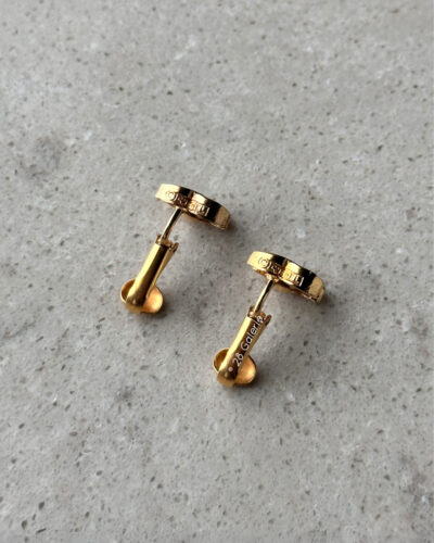 CHANEL VINTAGE GOLD PLATED INTERLOCKING CC EARRINGS