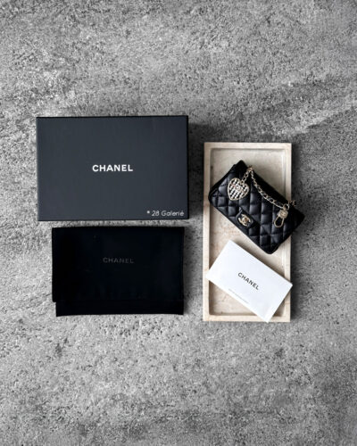 Chanel Black 2024/25 Metiers D'art Classic mini bag with hook lambskin And Gold Tone Hardware