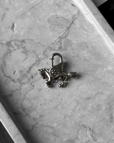 Hermes Le Cheval Pegasus Cadena Lock in Silver Hardware