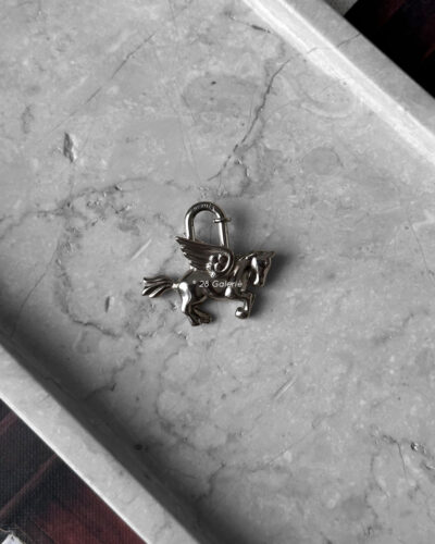 Hermes Le Cheval Pegasus Cadena Lock in Silver Hardware