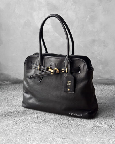 Miumiu Medium Black Aventure Nappa Leather Bag