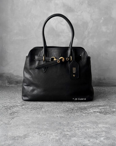 Miumiu Medium Black Aventure Nappa Leather Bag