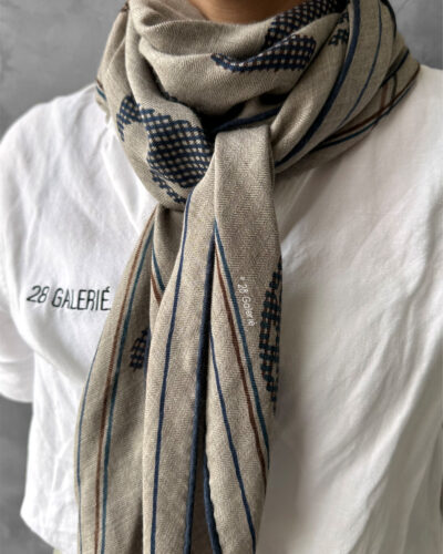 Saut Hermès losange cashmere and silk with hand-rolled edges