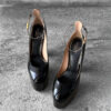 Valentino Garavani Black Patent Tan Leather Go Platform Pumps size 40