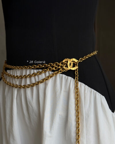 Chanel Coco Mark Vintage Gold Plated Chain Belt