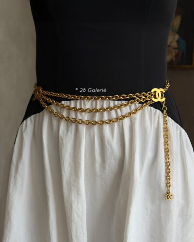 Chanel Coco Mark Vintage Gold Plated Chain Belt