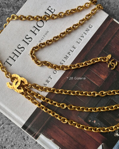 Chanel Coco Mark Vintage Gold Plated Chain Belt