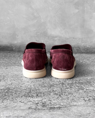 Loro Piana Oxblood Summer Charms Walk Loafers, crafted in supple suede with signature charm detail and refined everyday elegance.