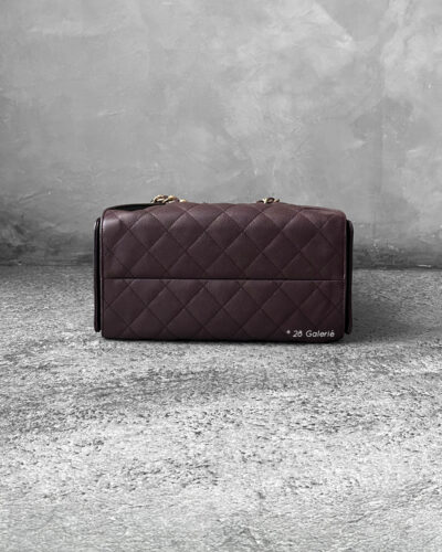 Small Dark Brown C25 Quilted Caviar and Aged Gold Tone Hardware