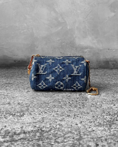 Louis Vuitton Blue Monogram Denim & Vachetta Leather Vintage Key Holder