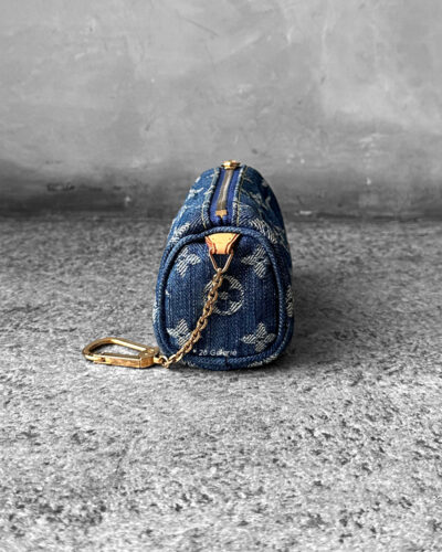 Louis Vuitton Blue Monogram Denim & Vachetta Leather Vintage Key Holder