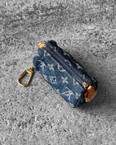 Louis Vuitton Blue Monogram Denim & Vachetta Leather Vintage Key Holder