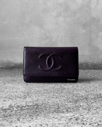 Chanel Purple Wallet on Chain Caviar Leather and Silver Hardware