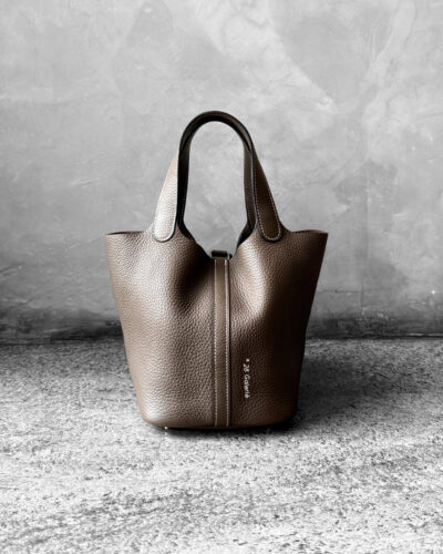 Hermes Etoupe Picotin Lock 18 Clemence Leather and Palladium Hardware