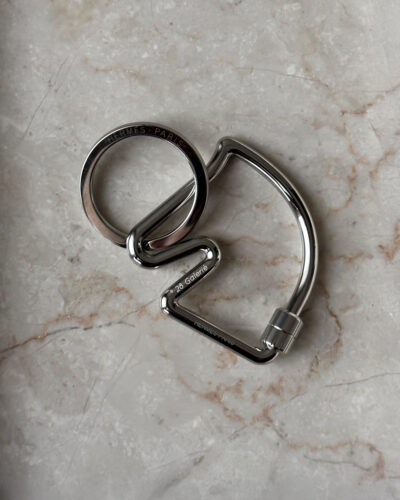 Hermes Cheval Key Ring in Silver Metal