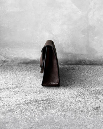 Hermes Ebene Halzan 25 Clemence Leather and Gold Hardware