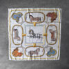 Hermes Grand Apparat Forever Scarf 90 - Creme Gold Multicolored