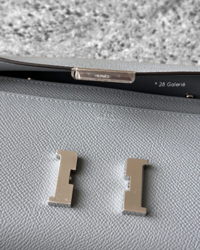 Hermes Gris Pantin Constance To Go Wallet in Palladium Hardware