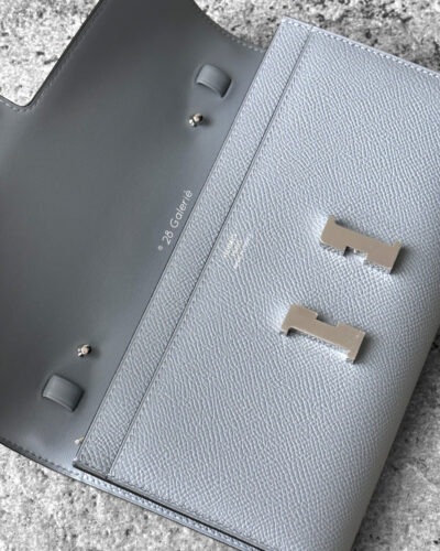 Hermes Gris Pantin Constance To Go Wallet in Palladium Hardware