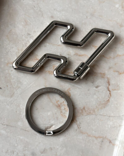 Hermes H Too Speed Key Ring Silver Metal