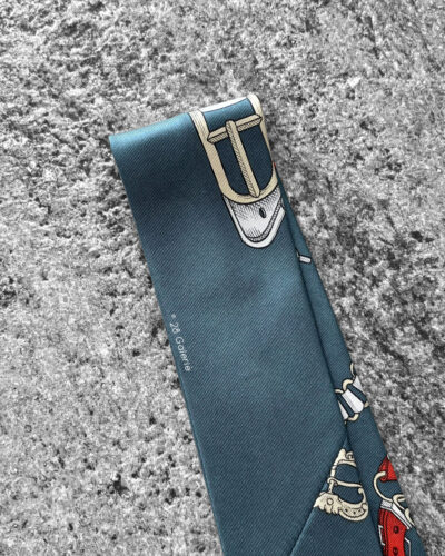 Hermes Les Chevaux Dechaines Tie - Ardoise CLair Corail Gris