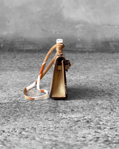 Hermes Mini kelly Twilly Bag Charm Dore Chevre Permabrass Hardware