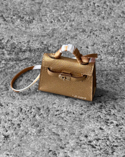 Hermes Mini kelly Twilly Bag Charm Dore Chevre Permabrass Hardware