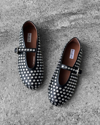 Alaia 38EU Black Strass Ballet Flats