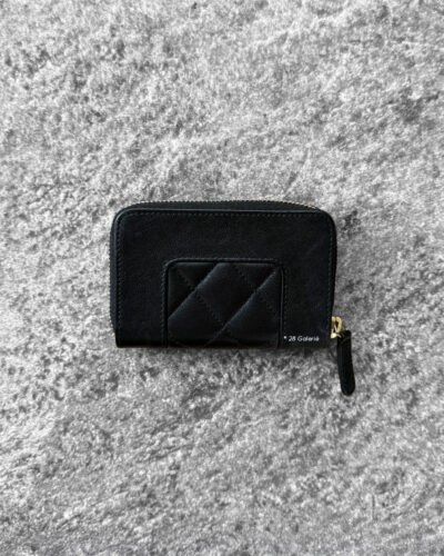 Black Mademoiselle Zippy Wallet Lambskin Leather and Gold Hardware