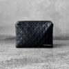 Chanel Black Vanity Case Pouch Lambskin and Silver Hardware