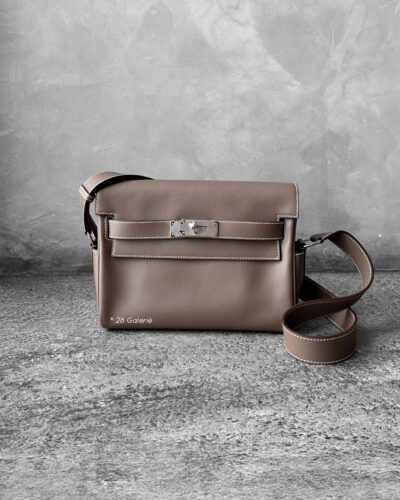 Hermes Etoupe Kelly Messenger Pm Bag Swift Calfskin and Palladium Hardware