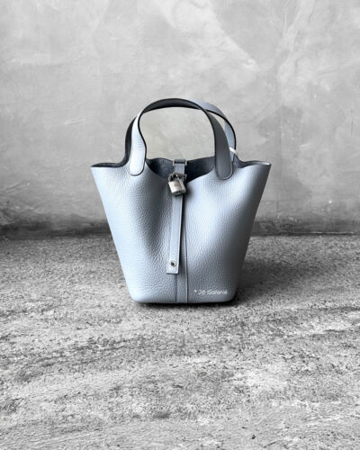 Hermes Gris Pantin Picotin Lock 18 in Taurillon Clemence Leather and Palladium Hardware