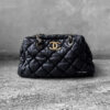 Chanel Black Bubble Quilted Bowler Bag in Lambskin Leather and Gold Hardware