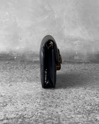 Chanel Black Diamond Lock Flap Card Holder on Chain in Quilted Lambskin Leather & Gold Hardware