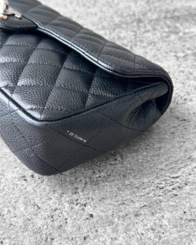 Chanel Black East West Flap in Caviar leather and Silver Hardware