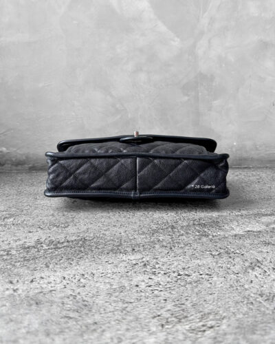 Chanel Black French Riviera Flap in Caviar Leather and Silver Hardware