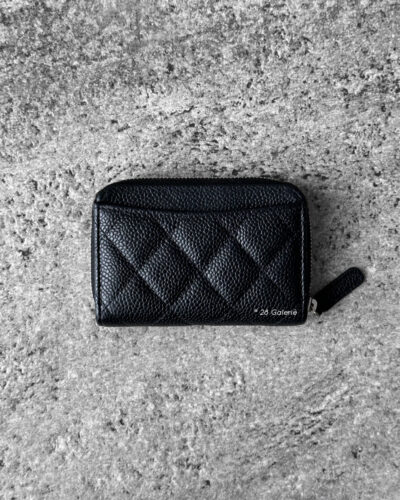 Chanel Black Zippy Card Wallet in Quilted Caviar Leather and Silver hardware