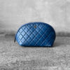 Chanel Blue Small Curvy Pouch in Lambskin Leather and Silver Hardware