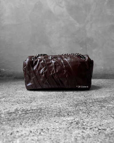 Chanel Brown Twisted Flap in Lambskin Leather and Silver Hardware