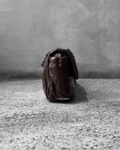 Chanel Brown Twisted Flap in Lambskin Leather and Silver Hardware